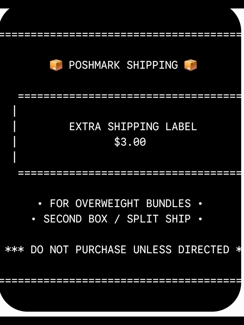Extra Shipping Label - Black